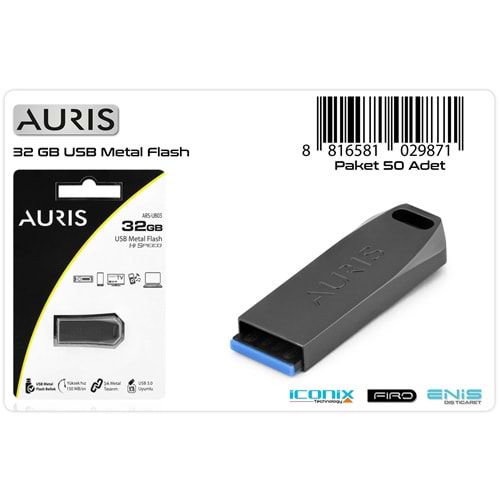 AURIS 32GB METAL FLASH BELLEK