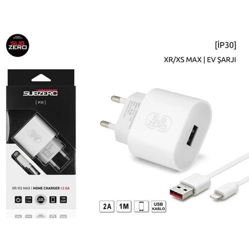SUBZERO IP30 XS/XS MAX SET 2.0A ŞARJ CİHAZI
