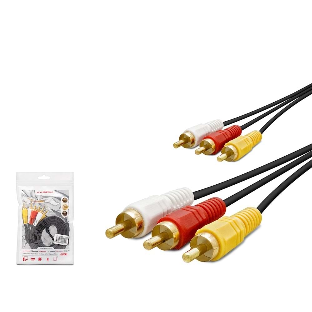 HADRON HD4593 3RCA TO 3RCA 3MT KABLO