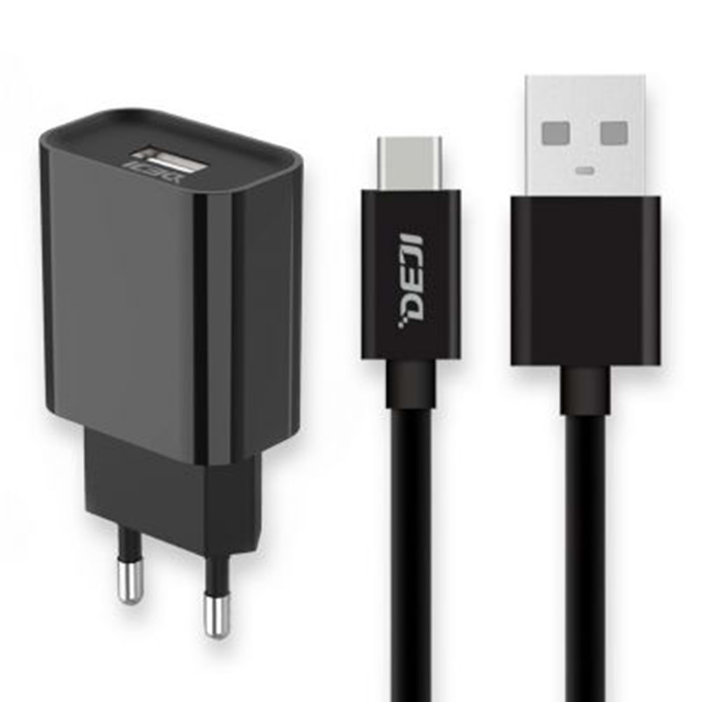 DEJI DJ-S05 TYPE C 2.1A 10W SİYAH ŞARJ ALETİ
