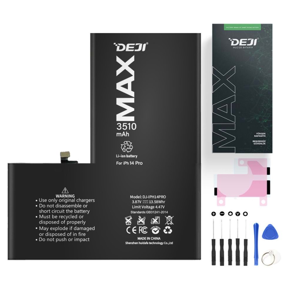 DEJI IPHONE DJ-IPH14 PRO YÜKSEK KAPASİTE 3510 MAH MUCIZE BATARYA