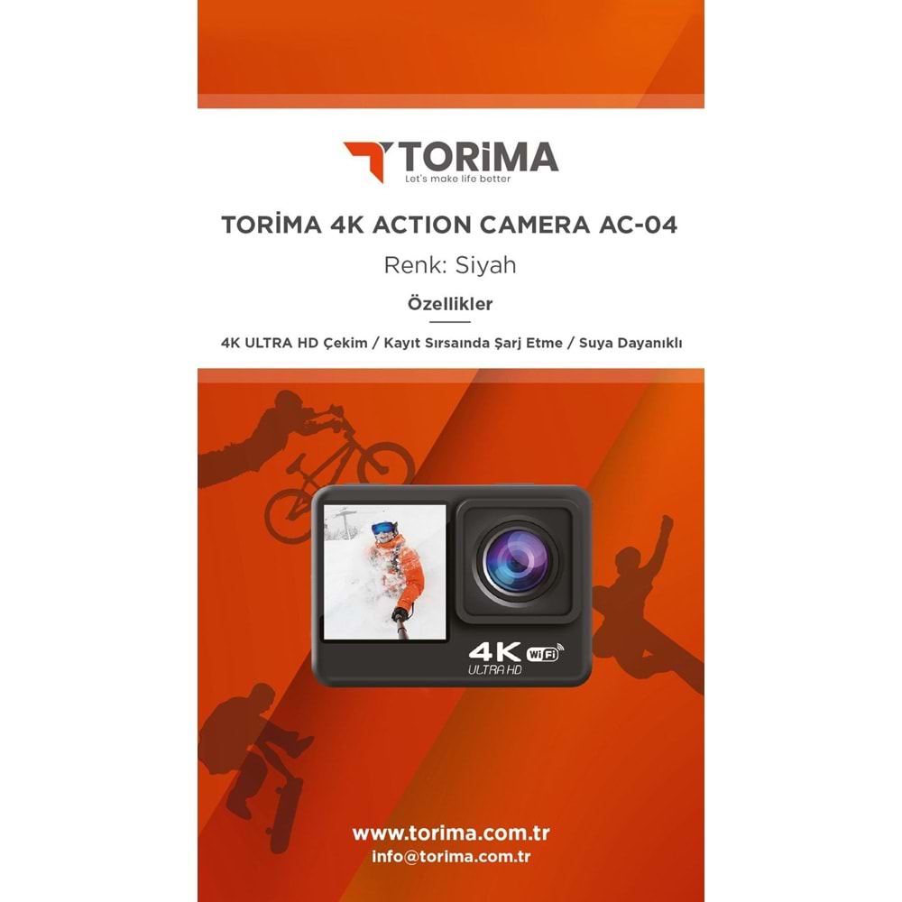 TORIMA AC-04 4K AKSİYON KAMERASI