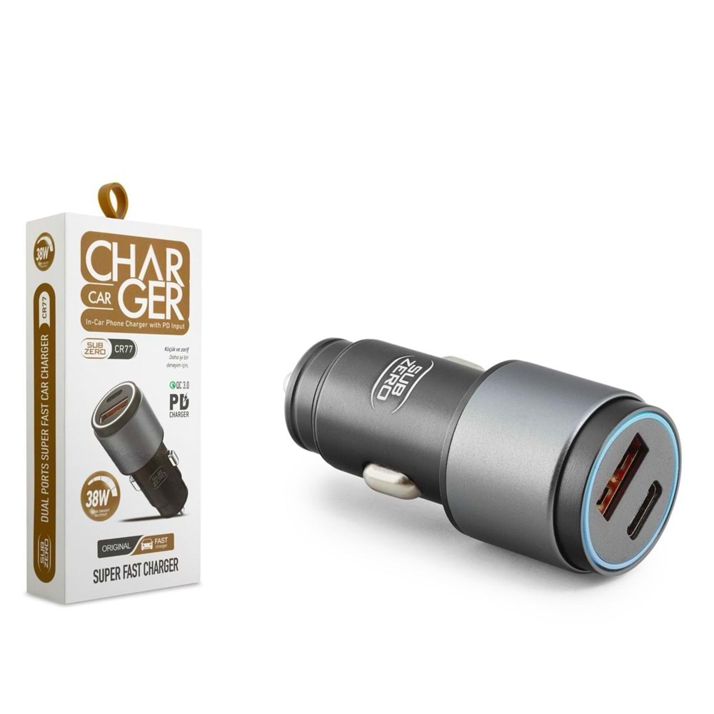 SUBZERO CR77 38W PD OTO CHARGE ARAÇ KAFA