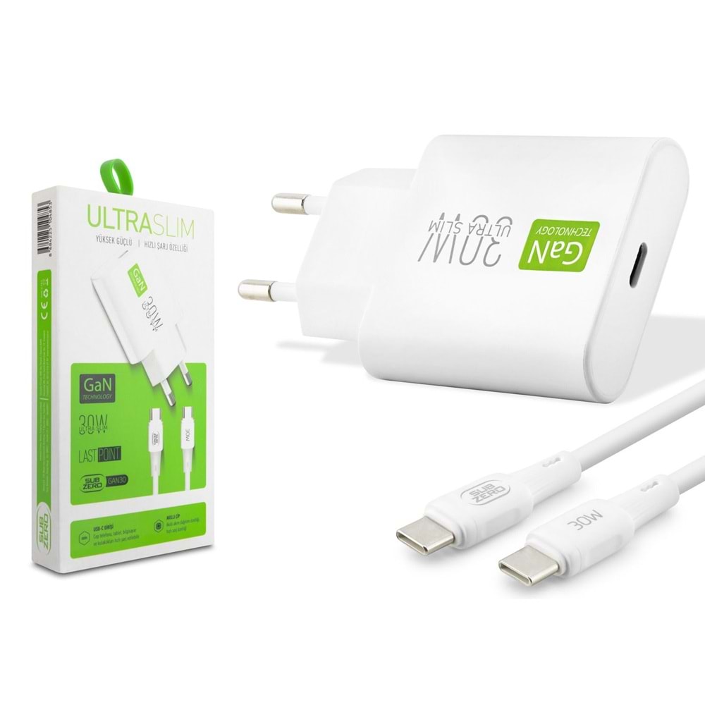 SUBZERO GAN30 30W TYPE-C ŞARJ SET SUBZERO GAN30