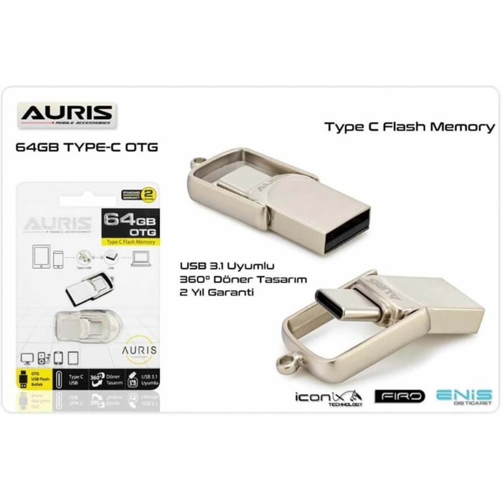 AURIS 64GB TYPE C OTG FLASH BELLEK
